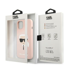 Заредете изображение във визуализатора на галерията – Karl Lagerfeld KLHCP13SSLKHLP iPhone 13 mini 5,4" jasnoróżowy/light pink hardcase Silicone Karl`s Head - TopMag
