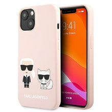 Заредете изображение във визуализатора на галерията – Karl Lagerfeld KLHCP13SSSKCI iPhone 13 mini 5,4" hardcase jasno różowy/light pink Silicone Karl &amp; Choupette - TopMag
