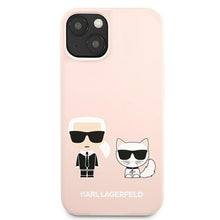 Заредете изображение във визуализатора на галерията – Karl Lagerfeld KLHCP13SSSKCI iPhone 13 mini 5,4" hardcase jasno różowy/light pink Silicone Karl &amp; Choupette - TopMag
