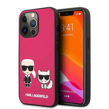 Заредете изображение във визуализатора на галерията – Karl Lagerfeld KLHCP13XPCUSKCP iPhone 13 Pro Max 6,7 "fuchsia / fuchsia hardcase Ikonik Karl &amp; Choupette - TopMag
