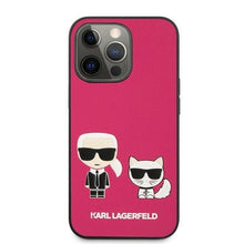 Заредете изображение във визуализатора на галерията – Karl Lagerfeld KLHCP13XPCUSKCP iPhone 13 Pro Max 6,7 "fuchsia / fuchsia hardcase Ikonik Karl &amp; Choupette - TopMag
