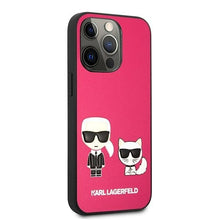 Заредете изображение във визуализатора на галерията – Karl Lagerfeld KLHCP13XPCUSKCP iPhone 13 Pro Max 6,7 "fuchsia / fuchsia hardcase Ikonik Karl &amp; Choupette - TopMag
