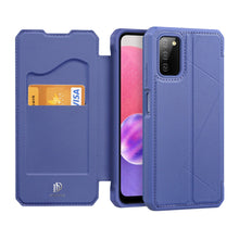 Заредете изображение във визуализатора на галерията – DUX DUCIS Skin X Bookcase type case for Samsung Galaxy A03s blue - TopMag

