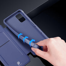 Заредете изображение във визуализатора на галерията – DUX DUCIS Skin X Bookcase type case for Samsung Galaxy A03s blue - TopMag
