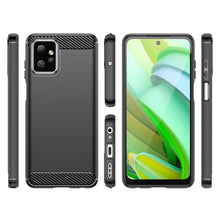 Заредете изображение във визуализатора на галерията – Carbon Case for Motorola Moto G Power 2023 flexible silicone carbon cover black
