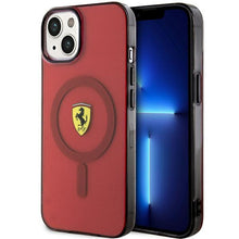 Заредете изображение във визуализатора на галерията – Ferrari FEHMP14SURKR iPhone 14 6.1" red/red hardcase Translucent Magsafe
