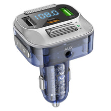 Заредете изображение във визуализатора на галерията – HOCO car charger Bravery PD30W QC3.0 + transmitter FM Bluetooth E75 dark blue
