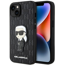 Заредете изображение във визуализатора на галерията – Karl Lagerfeld KLHCP14SSAKHPKK iPhone 14 6.1" black/black Saffiano Monogram Ikonik
