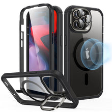 Заредете изображение във визуализатора на галерията – ESR ARMOR TOUGH KICKSTAND HALOLOCK MAGSAFE IPHONE 15 PRO MAX CLEAR/BLACK
