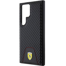 Заредете изображение във визуализатора на галерията – Original FERRARI hardcase Carbon Stitched Bottom FEHCS24LN3PUK for Samsung Galaxy  S24 Ultra Black
