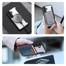 Заредете изображение във визуализатора на галерията – Dux Ducis Skin X Pro case with magnetic ring / stand for Samsung S24 - black
