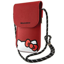 Заредете изображение във визуализатора на галерията – Original HELLO KITTY Handbag Leather Hiding Kitty Cord HKOWBPSCKER red
