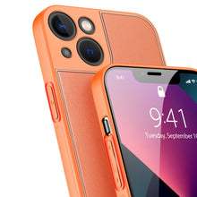 Заредете изображение във визуализатора на галерията – Dux Ducis Yolo elegant case made of soft TPU and PU leather for iPhone 13 mini orange - TopMag
