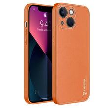 Заредете изображение във визуализатора на галерията – Dux Ducis Yolo elegant case made of soft TPU and PU leather for iPhone 13 orange - TopMag
