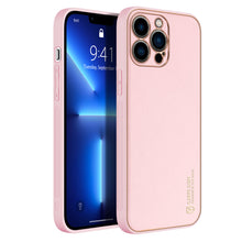 Заредете изображение във визуализатора на галерията – Dux Ducis Yolo elegant case made of soft TPU and PU leather for iPhone 13 Pro pink - TopMag
