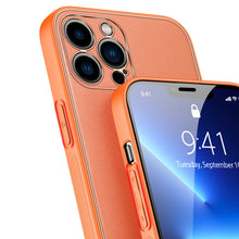 Заредете изображение във визуализатора на галерията – Dux Ducis Yolo elegant case made of soft TPU and PU leather for iPhone 13 Pro orange - TopMag
