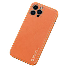 Заредете изображение във визуализатора на галерията – Dux Ducis Yolo elegant case made of soft TPU and PU leather for iPhone 13 Pro Max orange - TopMag
