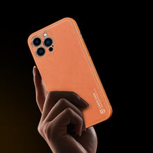 Заредете изображение във визуализатора на галерията – Dux Ducis Yolo elegant case made of soft TPU and PU leather for iPhone 13 Pro Max orange - TopMag
