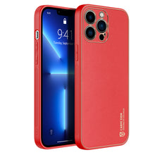 Заредете изображение във визуализатора на галерията – Dux Ducis Yolo elegant case made of soft TPU and PU leather for iPhone 13 Pro Max red - TopMag

