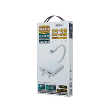 Заредете изображение във визуализатора на галерията – Remax Remine Series adapter Lightning - 3.5mm mini jack + Lightning white (RL-LA12) - TopMag
