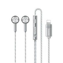 Заредете изображение във визуализатора на галерията – Remax wired metal in-ear headphones with volume remote control Lightning 1.2m silver (RM-598is) - TopMag
