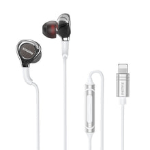 Заредете изображение във визуализатора на галерията – Remax wired metal in-ear headphones with volume remote control Lightning 1.2m silver (RM-655is) - TopMag
