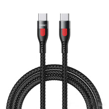 Заредете изображение във визуализатора на галерията – Remax LESU Series fast charging cable USB Type C - USB Type C PD 65W 1m black (RC-195C-C) - TopMag
