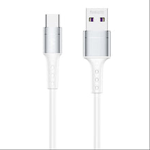 Заредете изображение във визуализатора на галерията – Remax Chaining Series USB cable - USB Type C fast charging 5A 1m white (RC-198a) - TopMag
