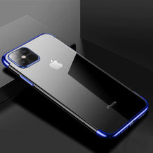 Заредете изображение във визуализатора на галерията – Clear Color Case Gel TPU Electroplating frame Cover for iPhone 13 mini blue - TopMag
