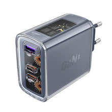 Заредете изображение във визуализатора на галерията – Acefast charger GaN 65W 3 ports (1xUSB, 2xUSB C) gray (A45)
