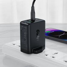 Заредете изображение във визуализатора на галерията – Acefast charger GaN 65W 3 ports (1xUSB, 2xUSB C PD) UK plug black (A44)
