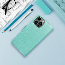 Заредете изображение във визуализатора на галерията – MEZZO Book case for IPHONE 15 Pro mandala green

