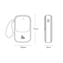 Заредете изображение във визуализатора на галерията – Powerbank 10000mAh 20W Baseus Qpow Pro Overseas Edition + USB C 3A Cable - Black
