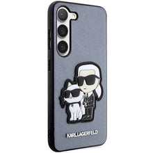 Заредете изображение във визуализатора на галерията – Karl Lagerfeld KLHCS23SSANKCPG S23 S911 hardcase grey/grey Saffiano Karl &amp; Choupette
