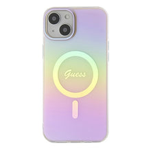 Заредете изображение във визуализатора на галерията – Original Case GUESS IML Iridescent Magsafe hardcase GUHMP15MHITSP for Iphone 15 Plus pink
