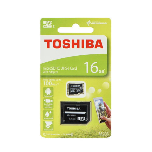 Карта памет Toshiba microSDHC 16GB M203 UHC Class 10 100mb/s с адаптер - само за 20.4 лв