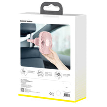 Заредете изображение във визуализатора на галерията – Baseus magnetic fan for the headrest on the rear seat pink (CXZR-04) - TopMag
