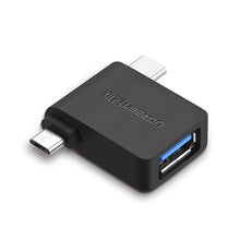 Заредете изображение във визуализатора на галерията – Ugreen adapter OTG USB USB 3.2 Gen 1 (5Gbps) - USB Type C / micro USB black (30453) - TopMag
