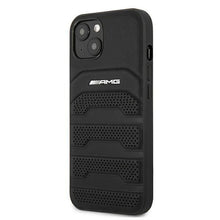 Заредете изображение във визуализатора на галерията – AMG AMHCP13MGSEBK iPhone 13 6,1" czarny/black hardcase Leather Debossed Lines - TopMag
