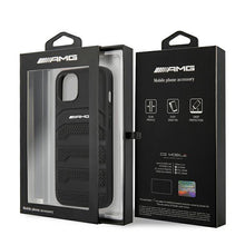 Заредете изображение във визуализатора на галерията – AMG AMHCP13SGSEBK iPhone 13 mini 5,4" czarny/black hardcase Leather Debossed Lines - TopMag
