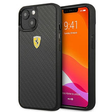 Заредете изображение във визуализатора на галерията – Ferrari FEHCP13SFCABK iPhone 13 mini 5,4" czarny/black hardcase On Track Real Carbon - TopMag
