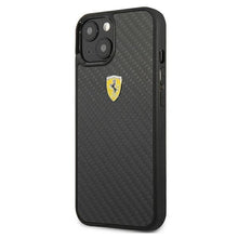 Заредете изображение във визуализатора на галерията – Ferrari FEHCP13SFCABK iPhone 13 mini 5,4" czarny/black hardcase On Track Real Carbon - TopMag
