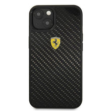 Заредете изображение във визуализатора на галерията – Ferrari FEHCP13SFCABK iPhone 13 mini 5,4" czarny/black hardcase On Track Real Carbon - TopMag
