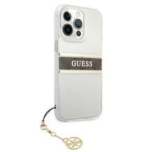 Заредете изображение във визуализатора на галерията – Guess GUHCP13LKB4GBR iPhone 13 Pro / 13 6,1" Transparent hardcase 4G Brown Strap Charm - TopMag
