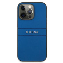 Заредете изображение във визуализатора на галерията – Guess GUHCP13LPSASBBL iPhone 13 Pro / 13 6,1" niebieski/blue Saffiano Strap - TopMag
