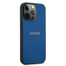 Заредете изображение във визуализатора на галерията – Guess GUHCP13LPSASBBL iPhone 13 Pro / 13 6,1" niebieski/blue Saffiano Strap - TopMag

