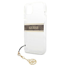 Заредете изображение във визуализатора на галерията – Guess GUHCP13SKB4GBR iPhone 13 mini 5,4" Transparent hardcase 4G Brown Strap Charm - TopMag
