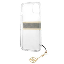 Заредете изображение във визуализатора на галерията – Guess GUHCP13SKB4GBR iPhone 13 mini 5,4" Transparent hardcase 4G Brown Strap Charm - TopMag
