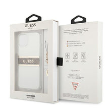 Заредете изображение във визуализатора на галерията – Guess GUHCP13SKB4GBR iPhone 13 mini 5,4" Transparent hardcase 4G Brown Strap Charm - TopMag
