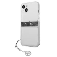 Заредете изображение във визуализатора на галерията – Guess GUHCP13SKB4GGR iPhone 13 mini 5,4" Transparent hardcase 4G Grey Strap Charm - TopMag
